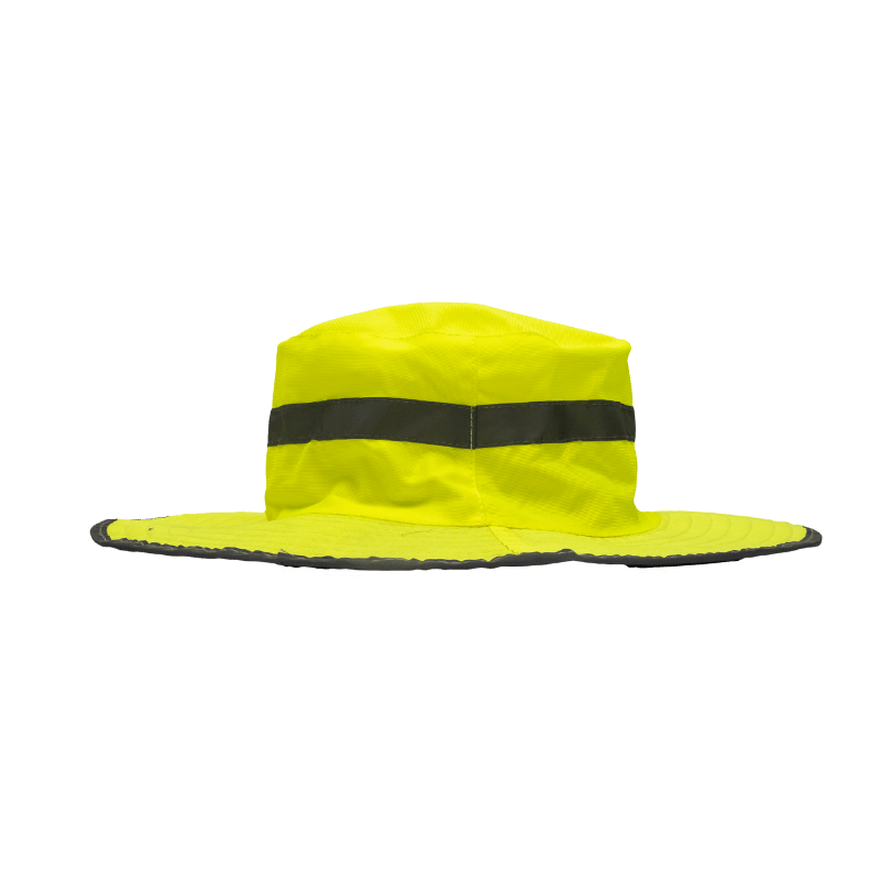 green reflector hat